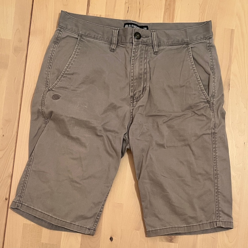 Element Men's Khaki Flat Front Shorts